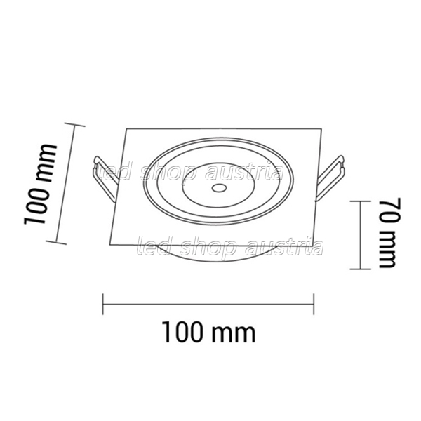 8W LED Downlight quadratisch schwenkbar inkl. Trafo Edelstahl neutralweiß