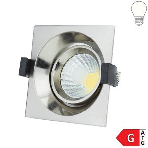 8W LED Downlight quadratisch schwenkbar inkl. Trafo Edelstahl neutralweiß