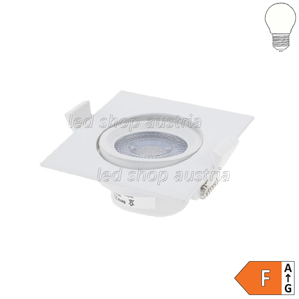 5W LED SMD Downlight quadratisch schwenkbar inkl. Trafo neutralweiß