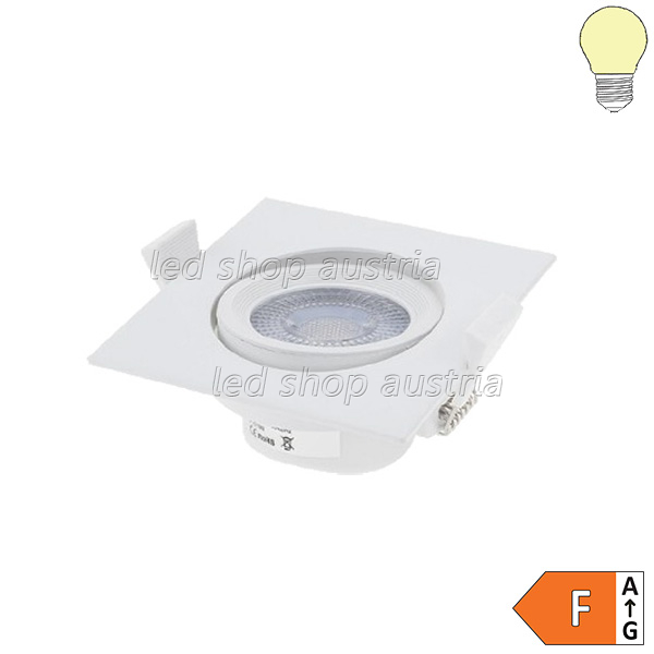 5W LED SMD Downlight quadratisch schwenkbar inkl. Trafo warmweiß