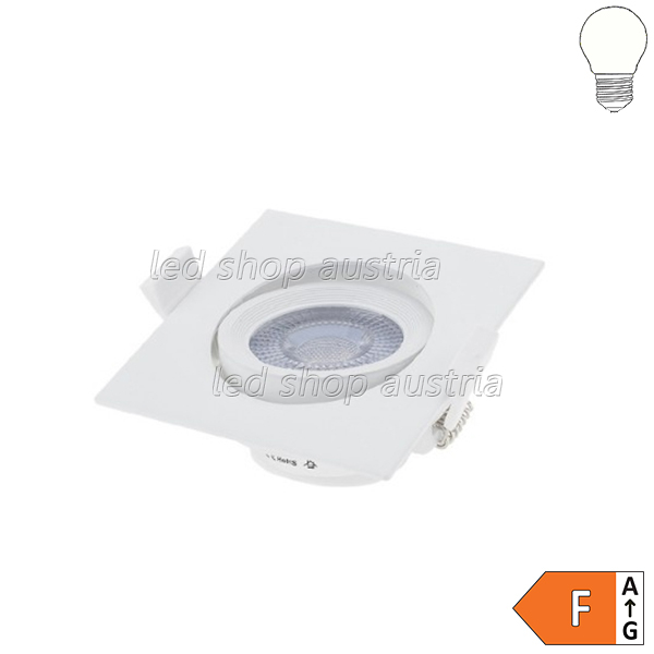 7W LED SMD Downlight quadratisch schwenkbar inkl. Trafo neutralweiß