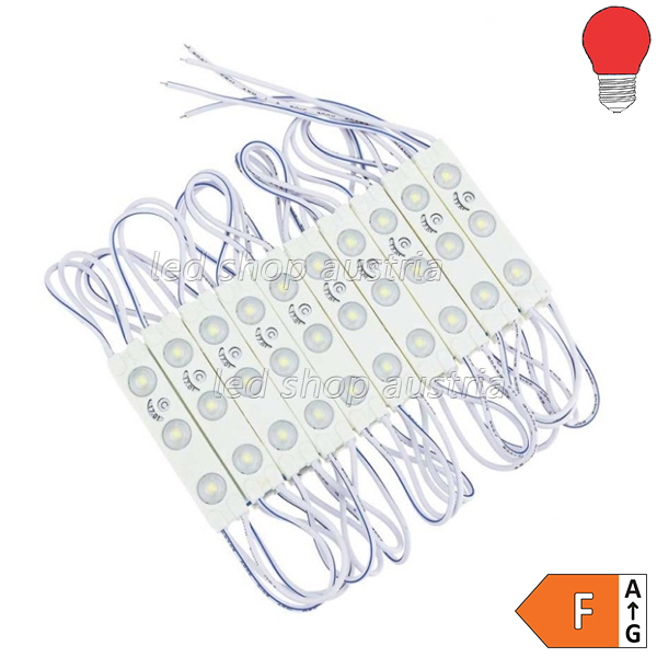 12V LED SMD 2835 Modul 1W IP65 SET 20Stk rot