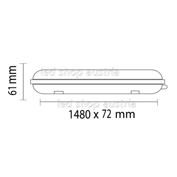 LED Wannenleuchte mit Platine 55W 150cm IP65 Slim neutralweiß