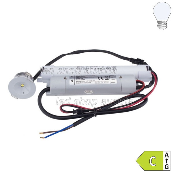 LED Einbau- Notleuchte 4.8V 1800mAh 3W kaltweiß