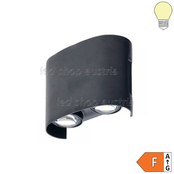 4W LED Wandleuchte schwarz Up-Down warmweiß