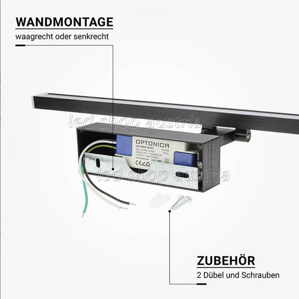 LED Wand- und Spiegelleuchte 14W schwarz warmweiß