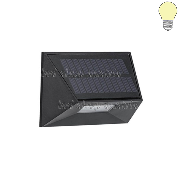 0.5W LED Solar Wandleuchte schwarz IP44 warmweiß