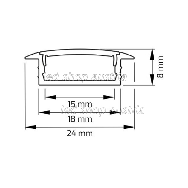 LED Profil ALU INLINE-Z 2000mm schwarz