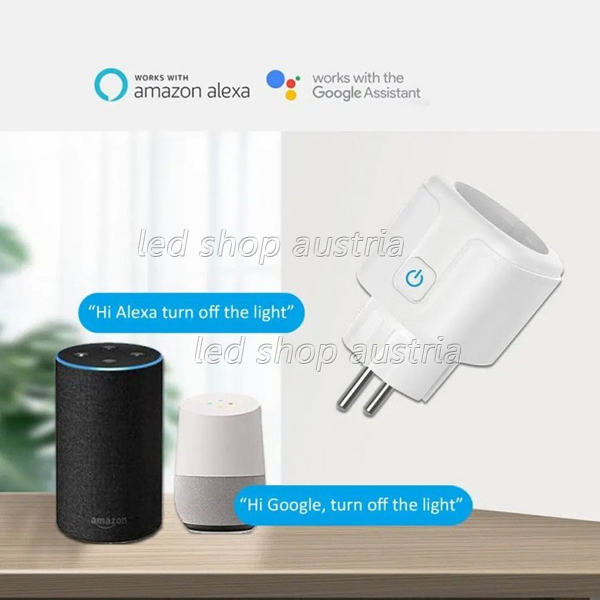Smart Plug (WIFI 2.4G) mit Tuya App Steuerung, Alexa, Google Assistent kompatibel